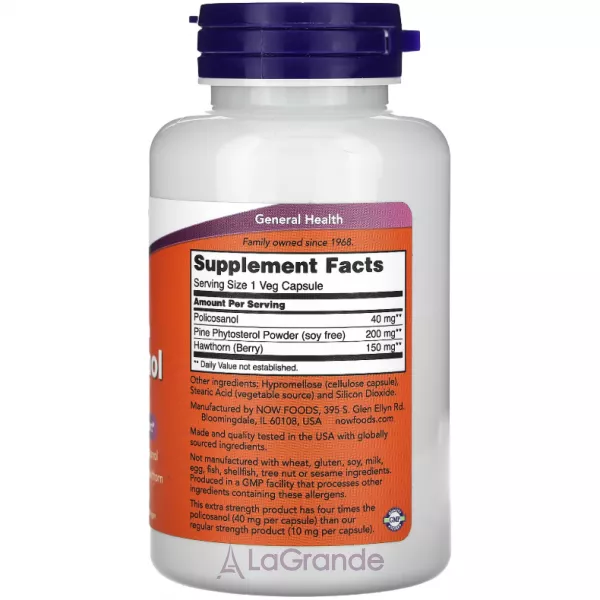 Now Foods  Policosanol 40mg ���������� �� ��������� ����� 䳿 40 ��