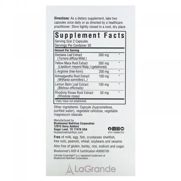 Bluebonnet Nutrition Intimate Essentials For Her Sexual Response And Libido Boost �������� ��� ��������� �������� �������� � ������