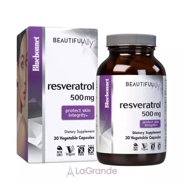 Bluebonnet Nutrition Beautiful Ally Resveratrol 500 mg ����������� ������� 