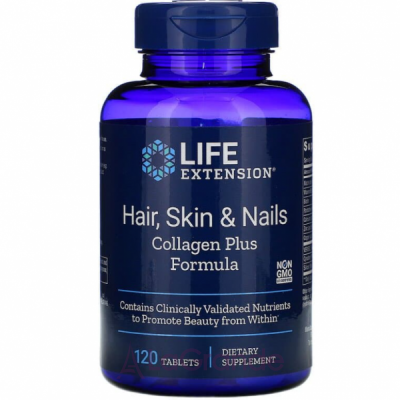 Life Extension Hair, Skin & Nails Collagen Plus Formula   ,     