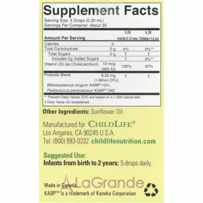 ChildLife Essentials InfantBiotics Probiotic Drops     