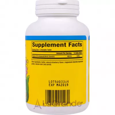 Natural Factors Big Friends Vitamin D3 10 mcg (400 IU) Berry Bunch  D3 10  (400 )  