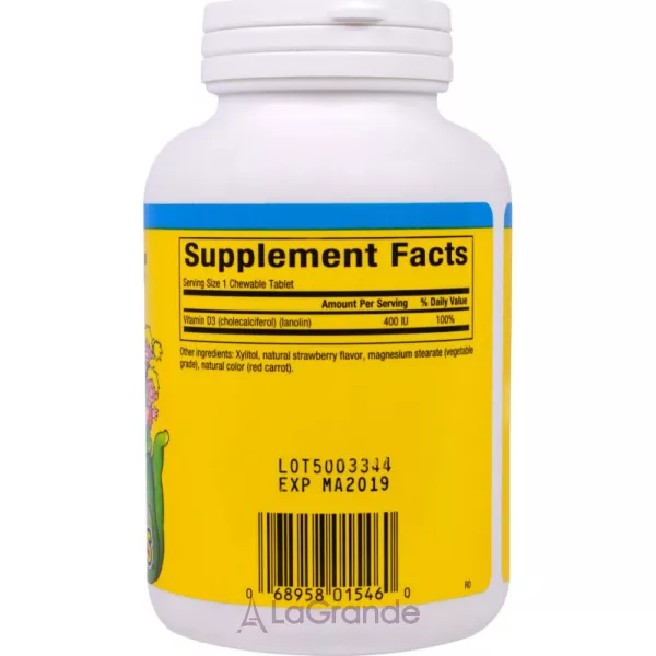 Natural Factors Big Friends Vitamin D3 10 mcg (400 IU) Berry Bunch ³���� D3 10 ��� (400 ��) ������ ����