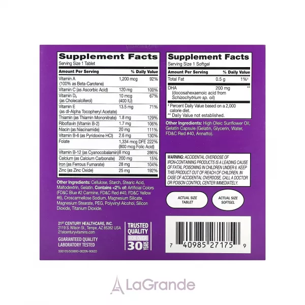 21st Century Prenatal Multivitamin / Mineral + DHA ³����� ��� �������