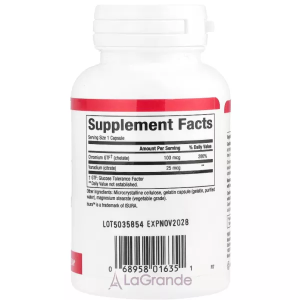 Natural Factors Chromium & Vanadium 125mcg ���� � ������� 125 ���