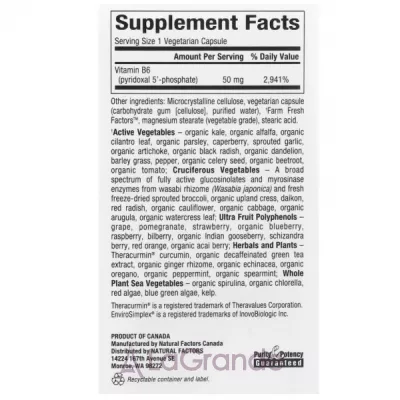 Natural Factors BioCoenzymated Pyridoxal 5'-phosphate 50mg  6 -5'- 50 
