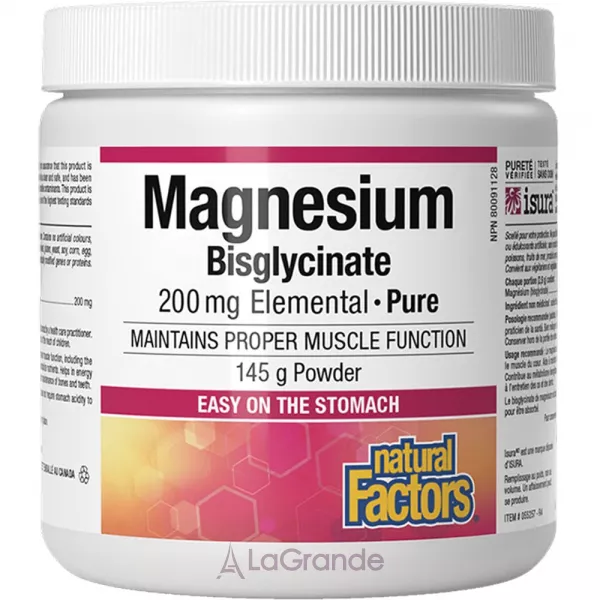 Natural Factors Magnesium Bisglycinate 200mg ���������� ������ ������ 200 ��
