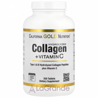 California Gold Nutrition Hydrolyzed Collagen + Vitamin C   