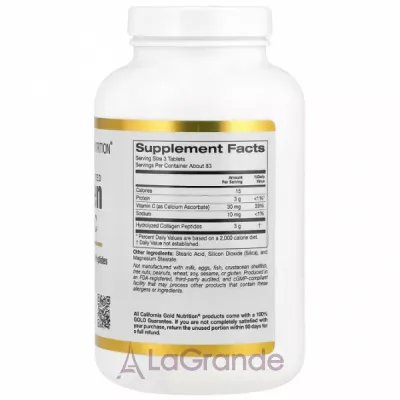 California Gold Nutrition Hydrolyzed Collagen + Vitamin C   