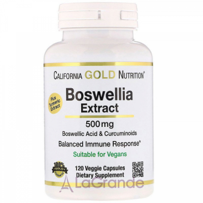 California Gold Nutrition Boswellia Extract Plus Turmeric Extract ĳ  