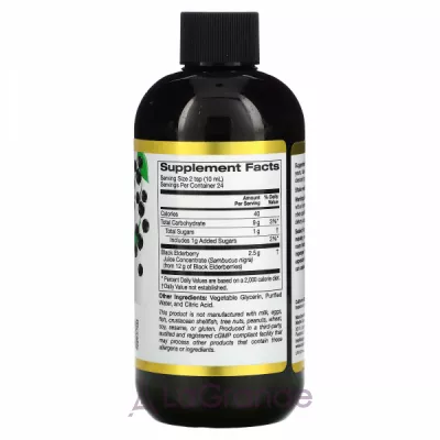 California Gold Nutrition Sambucus European Black Elderberry Syrup     