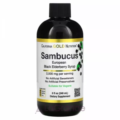 California Gold Nutrition Sambucus European Black Elderberry Syrup     