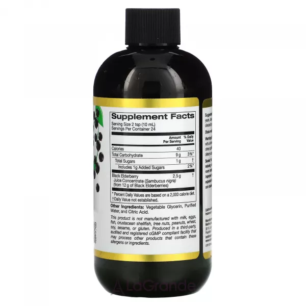 California Gold Nutrition Sambucus European Black Elderberry Syrup ����� �� ����������� ������ ������