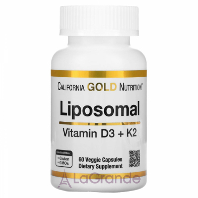 California Gold Nutrition Liposomal Vitamin D3+K2 ĳ  