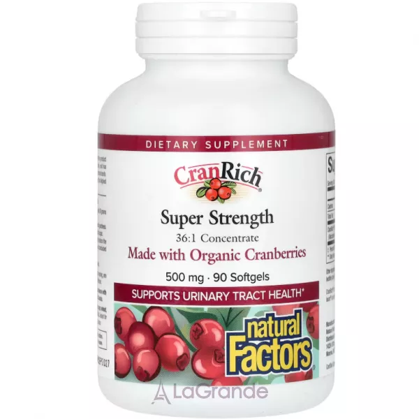 Natural Factors CranRich Super Strength Organic Cranberry Concentrate 500mg ���������� ���������� �������� 500 ��
