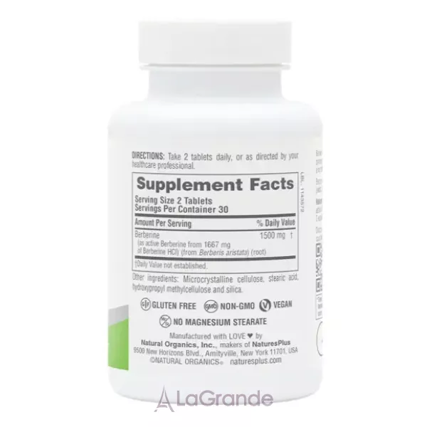 NaturesPlus Berberine Pro 1500 mg ������� ������� 
