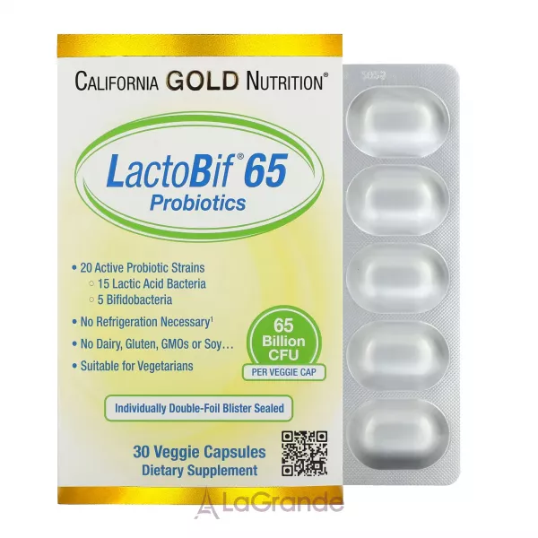 California Gold Nutrition LactoBif 65 Probiotics ����������, 65 ���� ���