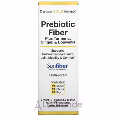 California Gold Nutrition Prebiotic Fiber Plus Turmeric, Ginger, & Boswellia   