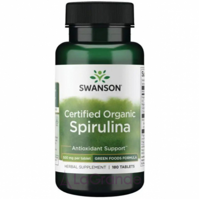 Swanson Certified Organic Spirulina 500mg ĳ  
