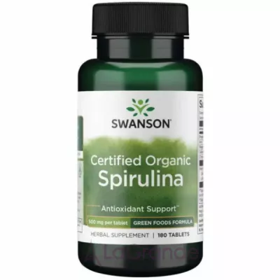 Swanson Certified Organic Spirulina 500mg ĳ  