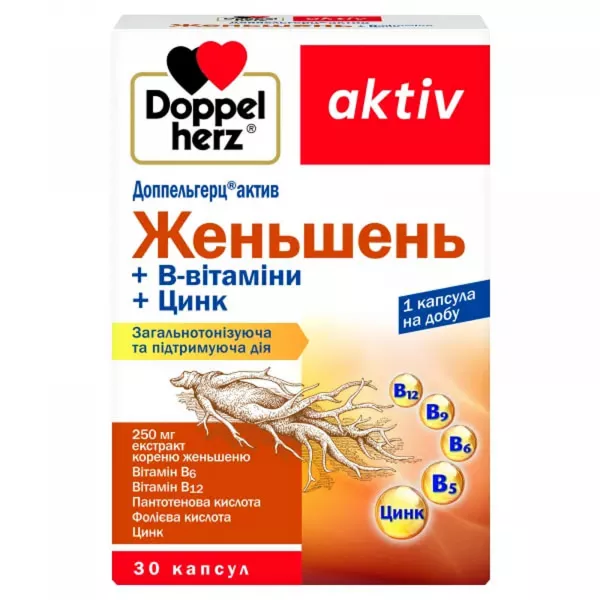 Doppelherz Active Ginseng + B-Vitamins + Zinc ����������� ������� 