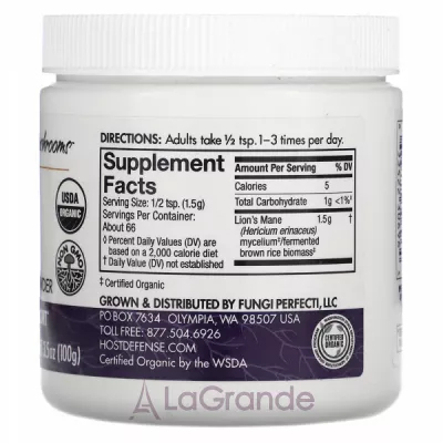 Fungi Perfecti Host Defense Mushrooms Lion's Mane ĳ  