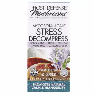 Fungi Perfecti Host Defense Mushrooms MycoBotanicals Stress Decompress   