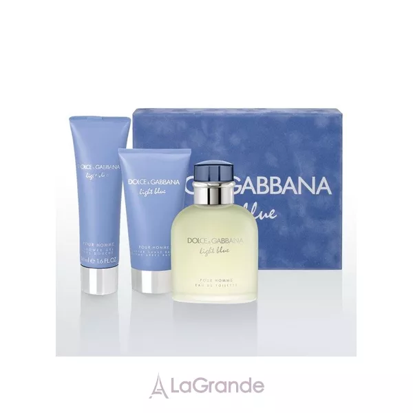 Dolce & Gabbana Light Blue pour Homme ���� (�������� ���� 125 �� + ������� ���� ������ 75 �� + ���� ��� ���� 50 ��)