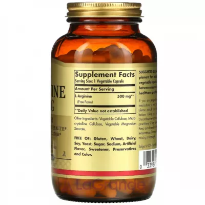 Solgar L-Arginine 500mg L-    500 