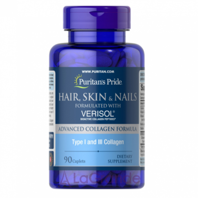 Puritan's Pride Hair, Skin and Nails formulated with VERISOL   ,      VERISOL