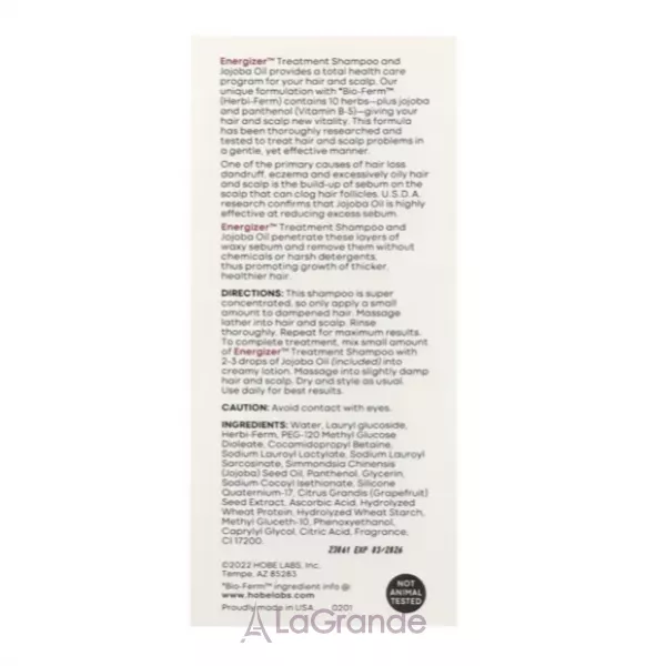 Hobe Labs Energizer Treatment Shampoo ������� ��� �������, ��� ���� �������, ��'������ �� ��������� �������.