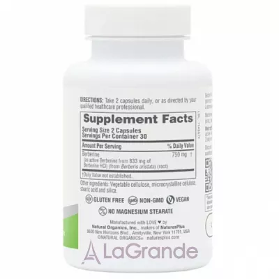NaturesPlus Berberine 750 mg   