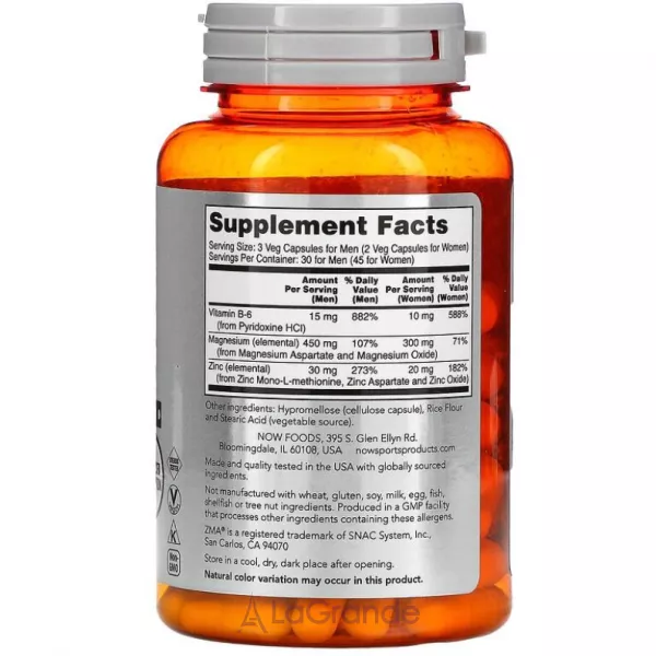 Now Foods Sports ZMA 800 mg �������������� ����� ���������� ����������