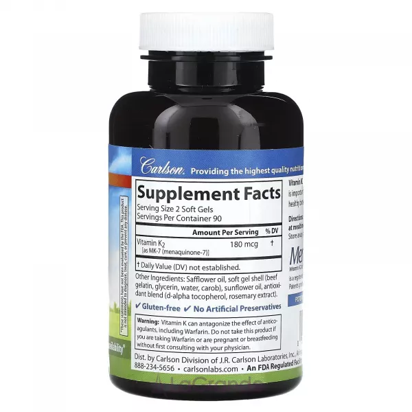 Carlson Vitamin K2 MK-7 180 mcg ����������� ������� 