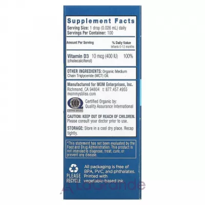 Mommy's Bliss Vitamin D Organic Drops ĳ    