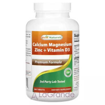 Best Naturals Calcium Magnesium Zinc + Vitamin D3  