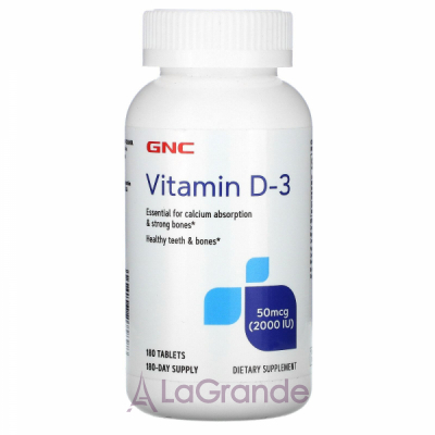 GNC Vitamin D-3 500 mcg (2000 IU) ĳ  
