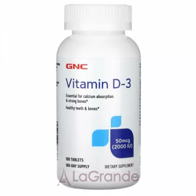 GNC Vitamin D-3 500 mcg (2000 IU) ĳ  