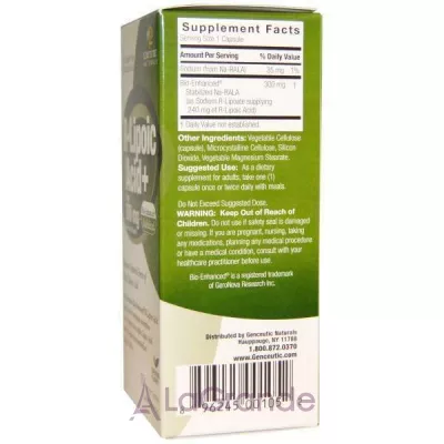 Genceutic Naturals R-Lipoic Acid+ 300 mg ĳ  