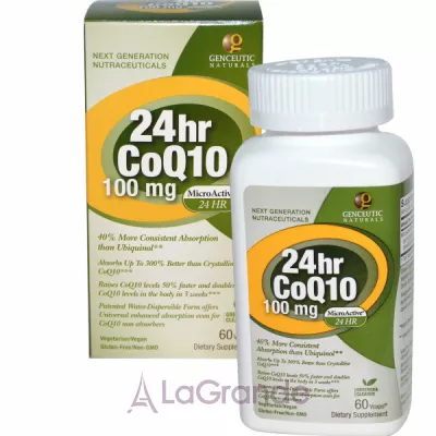 Genceutic Naturals CoQ10 24 hr 100 mg   