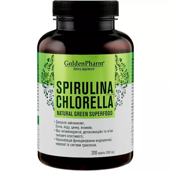 Golden Pharm Natural Green Superfood Spirulina Chlorella ������� ������� 