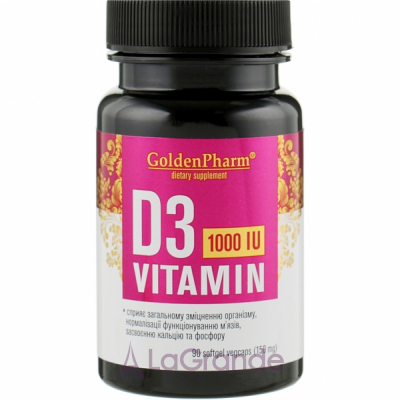 Golden Pharm Vitamin D3 1000 IU ĳ  