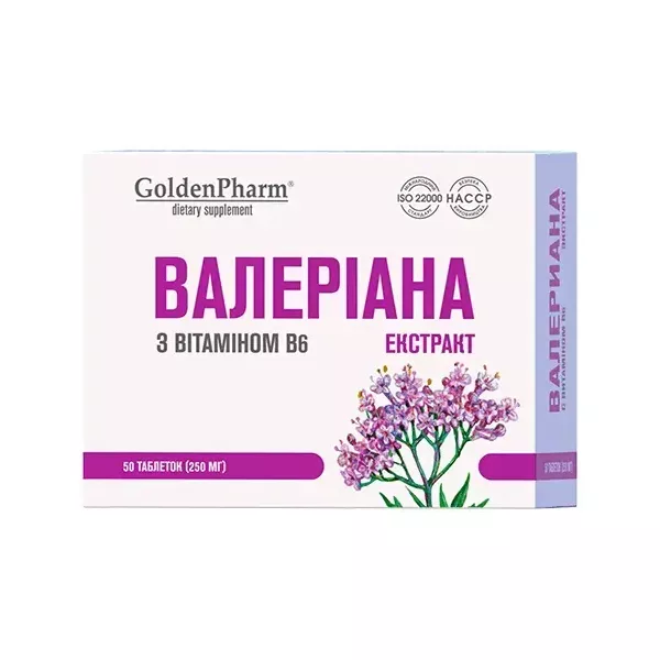 Golden Pharm Valeriana Extract with Vitamin B6 ����������� ������� 