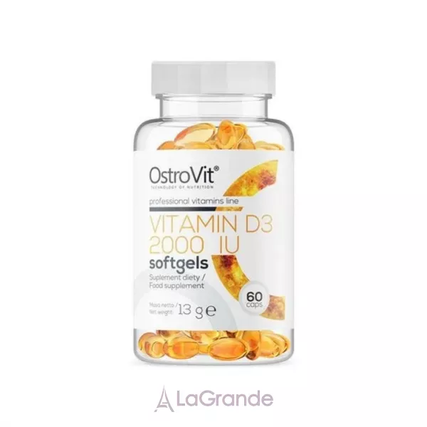 OstroVit Vitamin D3 Softgels 2000 �� ����������� ������� ������� �3  � ����������� ��������