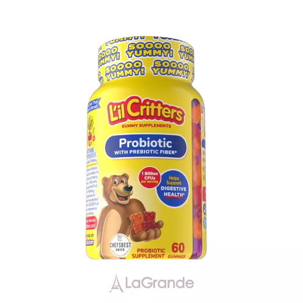 L'il Critters Probiotic With Prebiotic Fiber ��������� � �������������� ���������� �� ������ �����, ��������� � ���������, 1 ���� ���