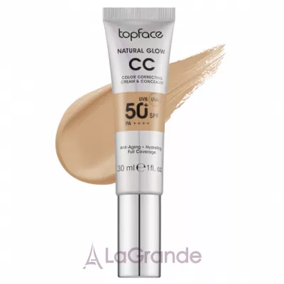 TopFace Natural Glow CC Color Correcting Cream & Concealer SPF 50+ PA++++  -   21