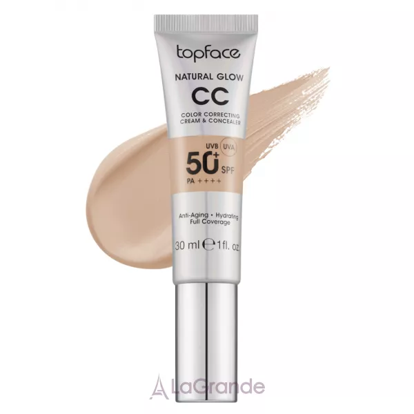 TopFace Natural Glow CC Color Correcting Cream & Concealer SPF 50+ PA++++ ��������� ��-���� �� �������� 2�1