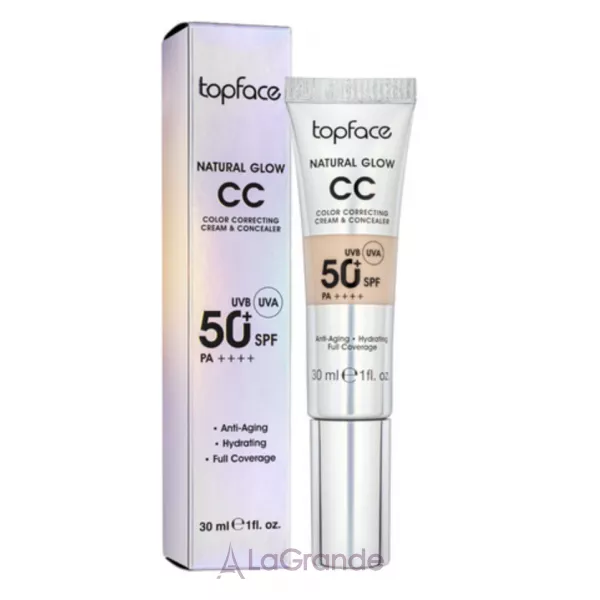 TopFace Natural Glow CC Color Correcting Cream & Concealer SPF 50+ PA++++ ��������� ��-���� �� �������� 2�1