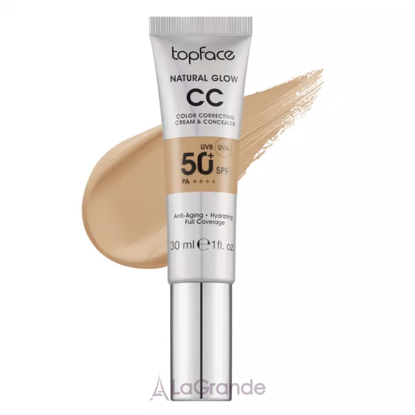 TopFace Natural Glow CC Color Correcting Cream & Concealer SPF 50+ PA++++ ��������� ��-���� �� �������� 2�1