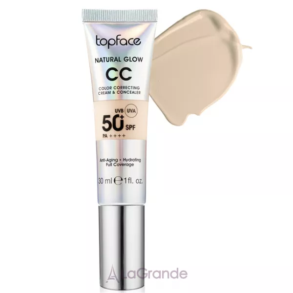 TopFace Natural Glow CC Color Correcting Cream & Concealer SPF 50+ PA++++ ��������� ��-���� �� �������� 2�1